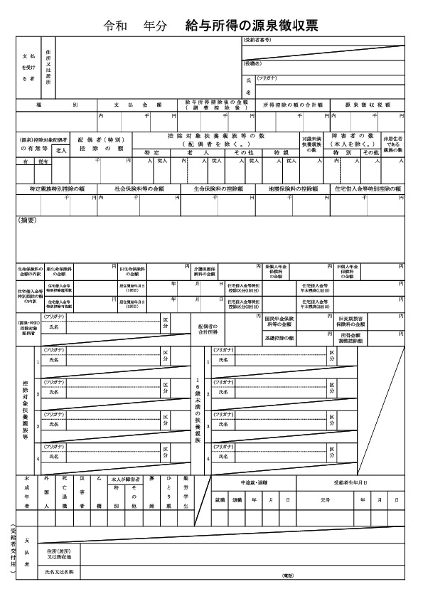 給与所得の源泉徴収